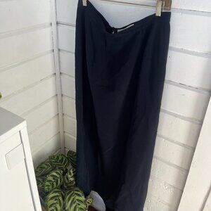 Valerie Stevens Pure Silk Navy Maxi Skirt